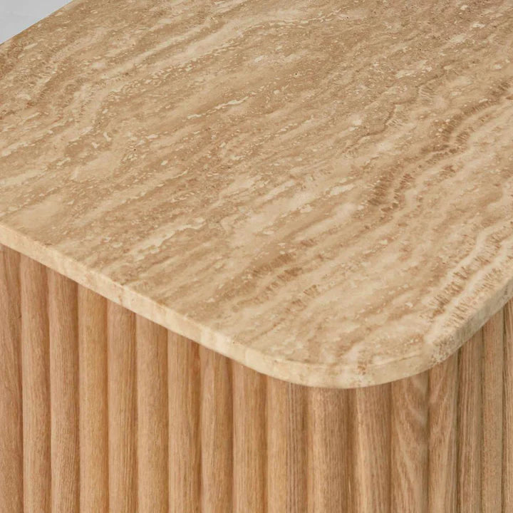 Travertine Side Table