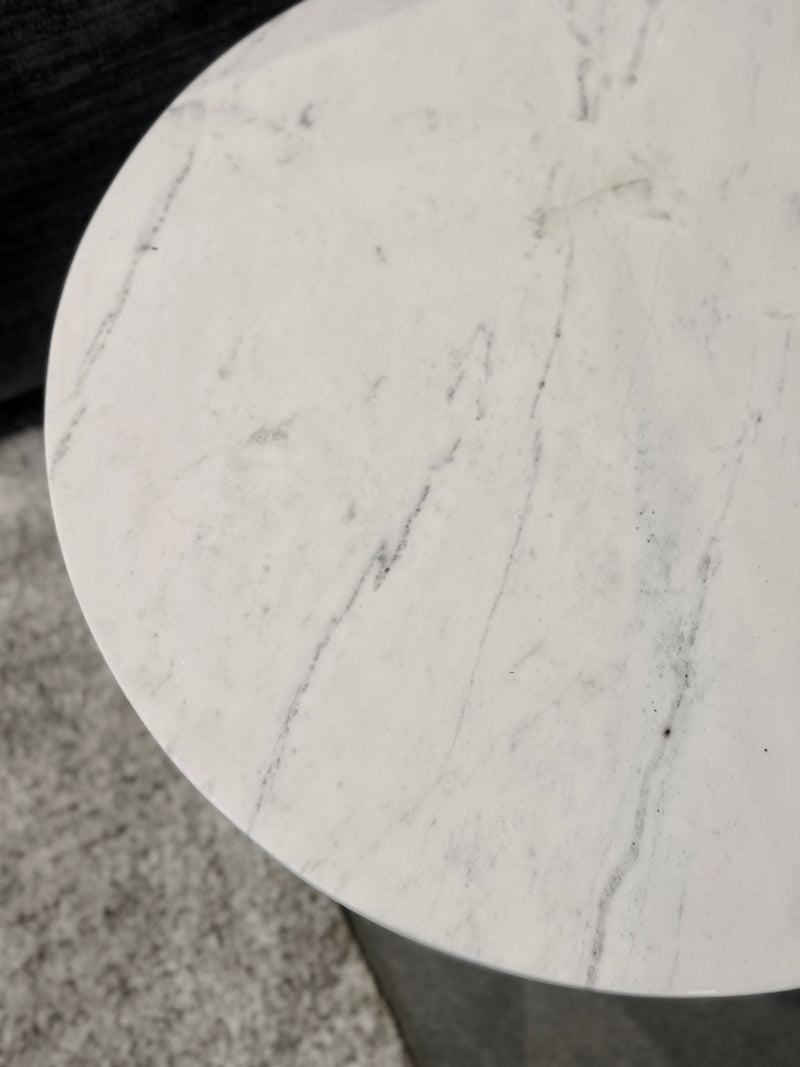 Cone Side Table - Marble top with Brass Base