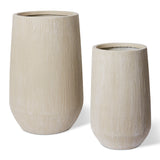 Eamon Tall Fibrestone Planter - Beige
