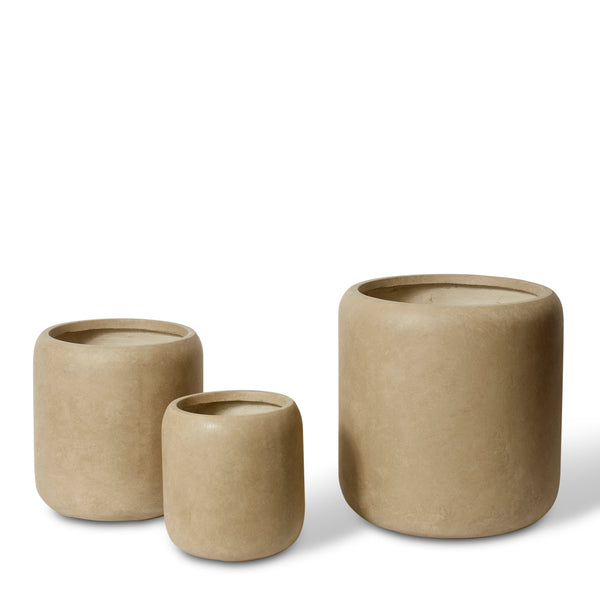 Saheed Fibrestone Planter Set of 3 - Brown
