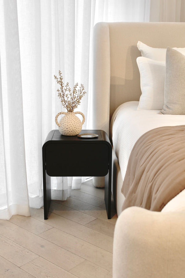 Oslo Bedroom Side Table - Black