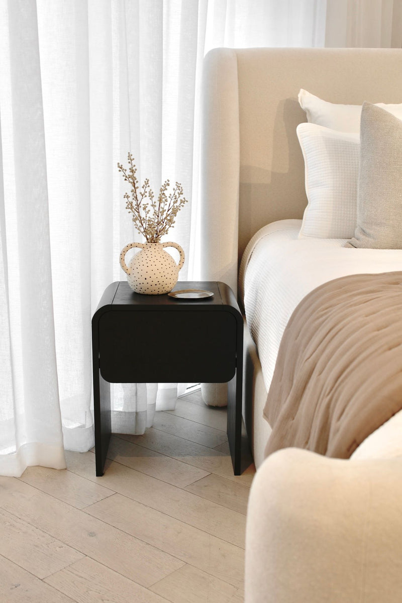 Oslo Bedroom Side Table - Black