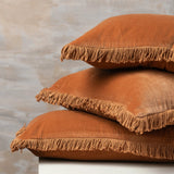 Velvet Bolster Cushion - Terracotta