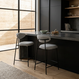 Viola Counter Stool - Charcoal with Ebony Legs