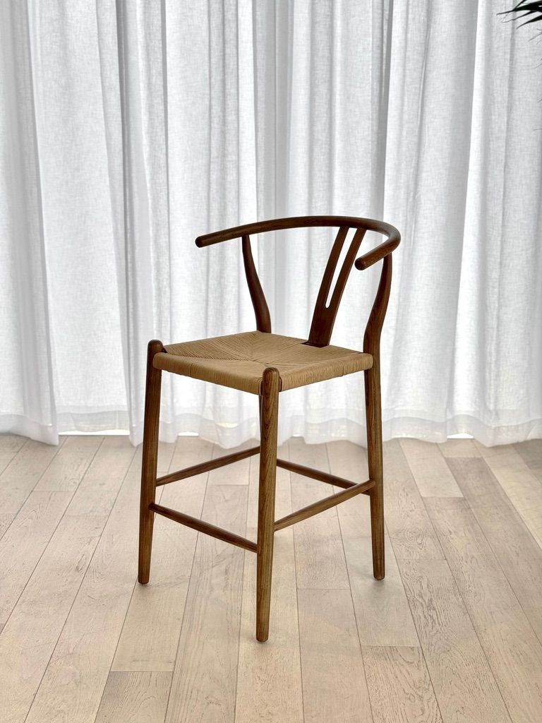 Elm Wishbone Counter Stool - Walnut