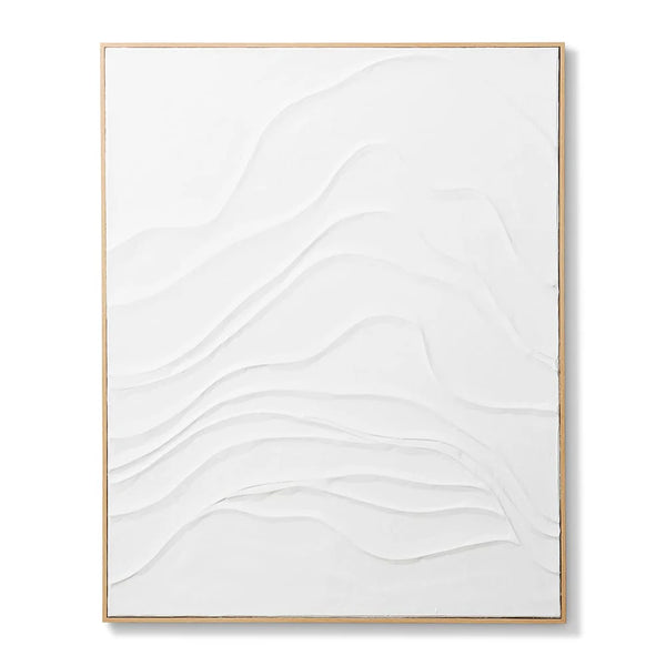 Wavy Hand Painted Wall Art - White