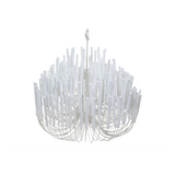 Wood Candle Stick Chandelier Large - White