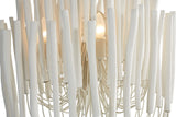 Wood Candle Stick Chandelier Small - White