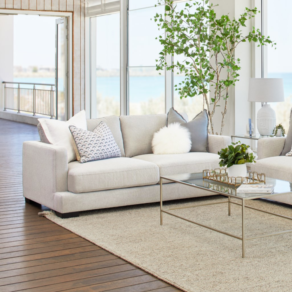 Buy Xavier 2 Seater Sofa Lounge Stone in Perth, Osborne Park