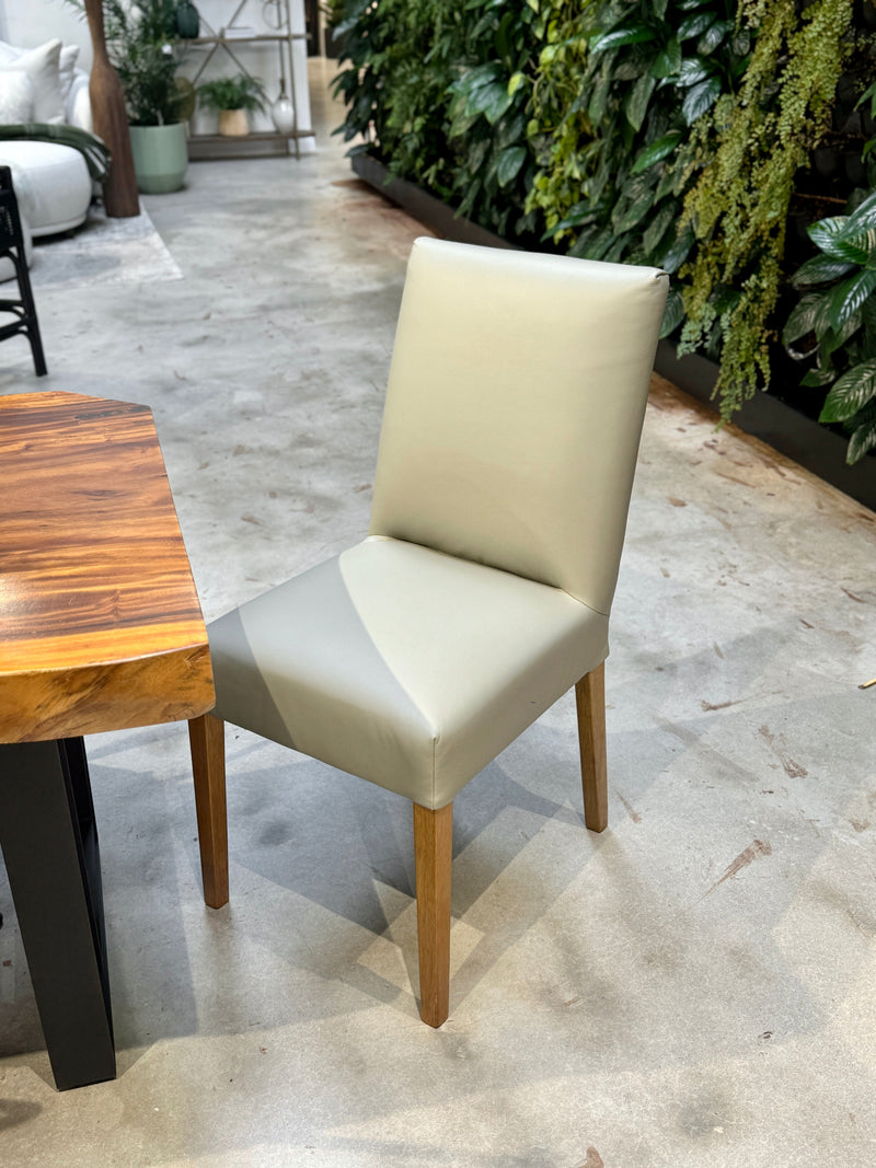 Denmark Full Leather Dining Chair - Ivory