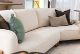 Dhalia 3 Seater with Curved Chaise - Pearl