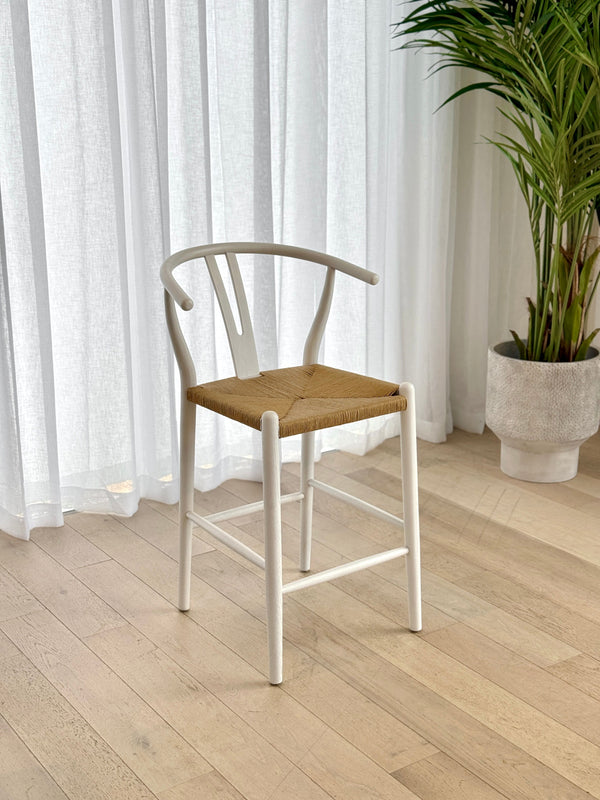 Elm Wishbone Counter Stool - White