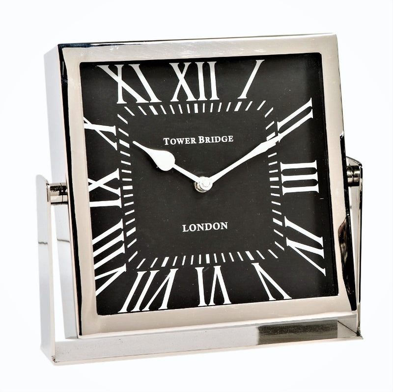 Tower Bridge Black Desk Clock - Large