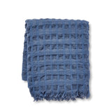 Blake Waffle Throw - Washed Blue