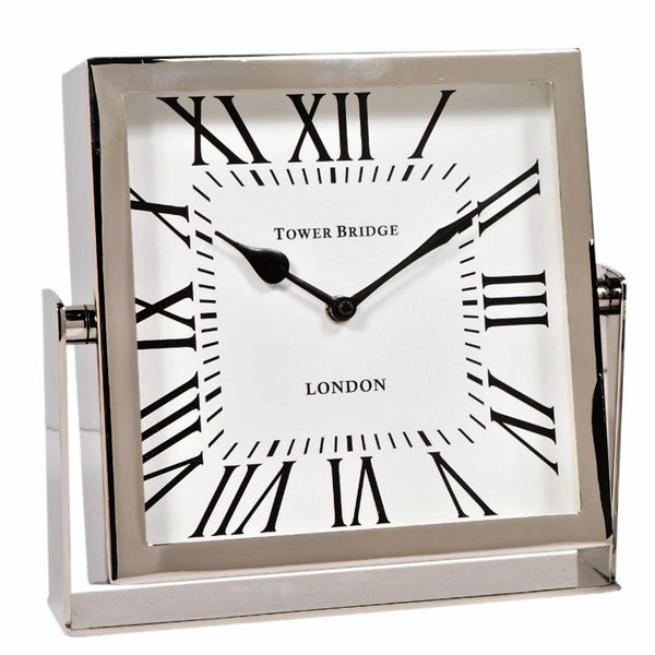 Tower Bridge White Desk Clock - Large