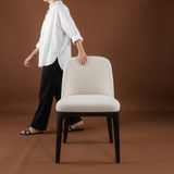 Ellery Dining Chair - Ecru with Ebony Legs