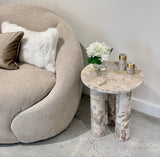 Marco Marble Side Table - Taupe