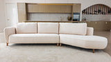 Dhalia 3 Seater with Curved Chaise - Pearl