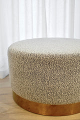 Milan Ottoman Large - Black & White Boucle
