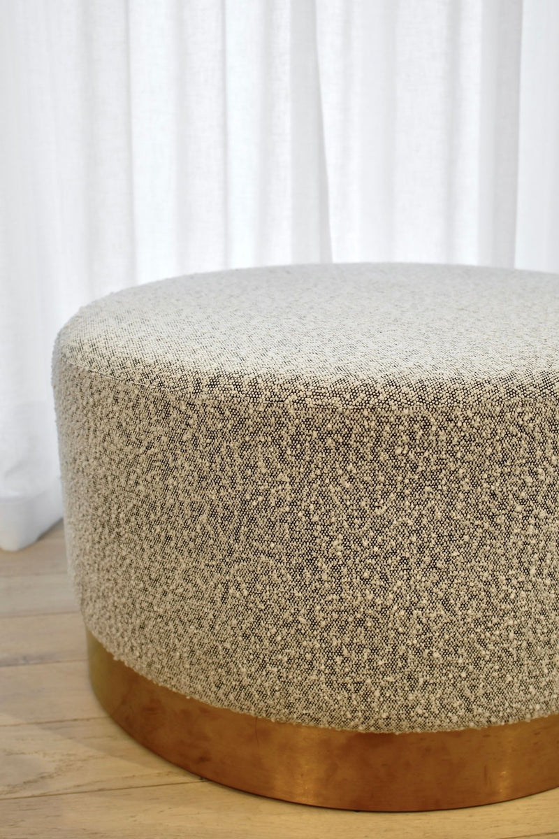 Milan Ottoman Large - Black & White Boucle