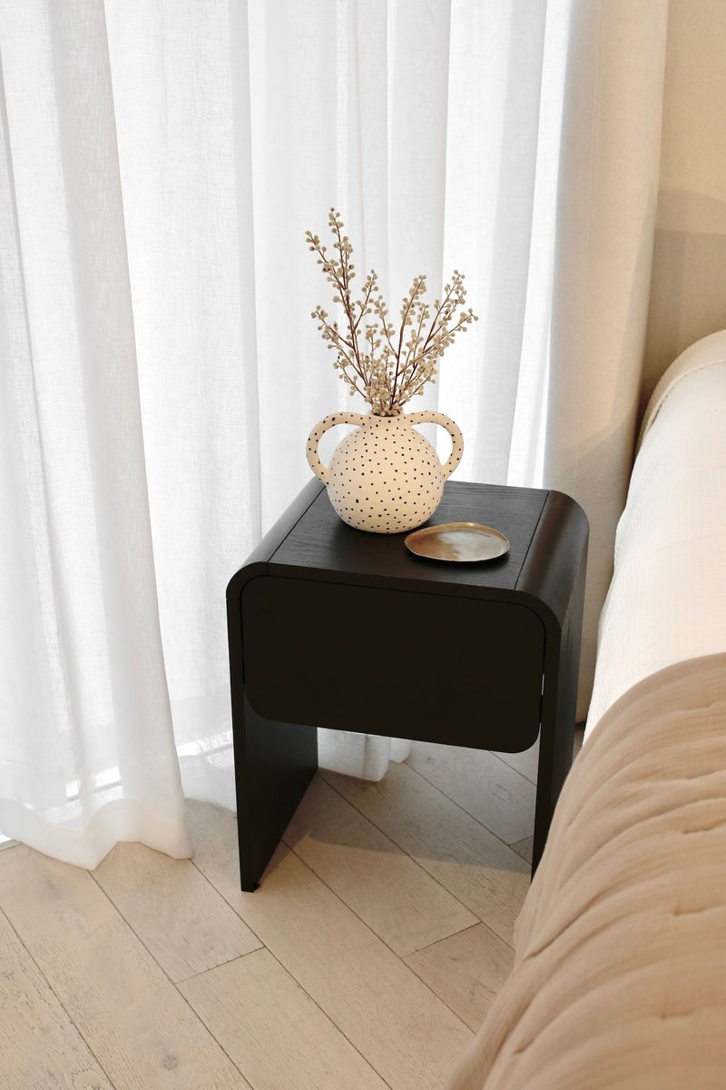 Oslo Bedroom Side Table - Black