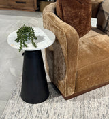 Cone Side Table - Black base Marble top