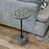 Selwyn Inlay Side Table - Black & Ivory