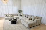 Valletta Corner Modular with Chaise - Mystique Grey Gum