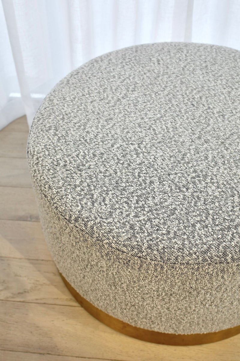 Milan Ottoman Large - Black & White Boucle