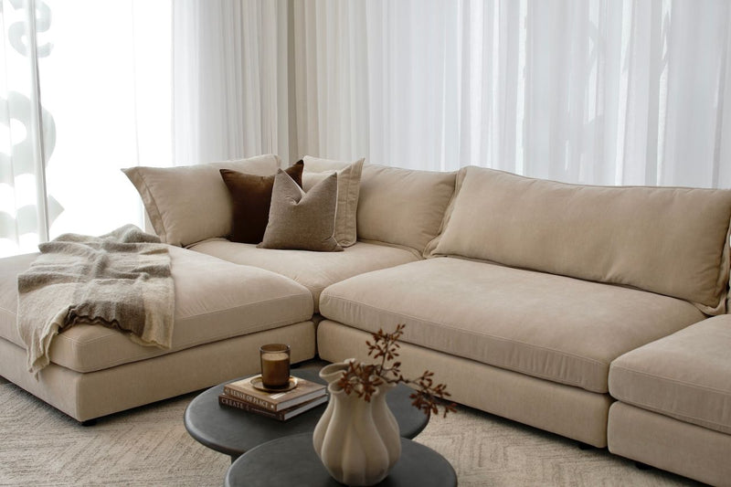 Reeves 6 Seater with Ottoman - Exclusive Cobblestone