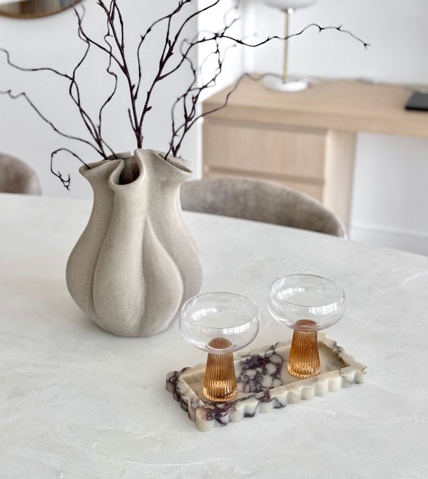 Palazzo Small Scalloped Tray - Viola Calacatta