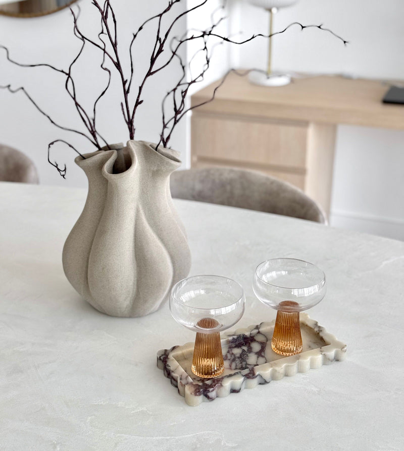 Palazzo Small Scalloped Tray - Viola Calacatta