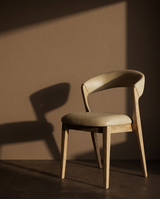 Prescott Leather Dining Chair with Honey Oak Legs