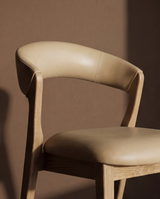 Prescott Leather Dining Chair with Honey Oak Legs