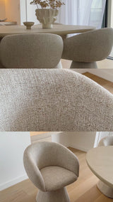 Noemi Swivel Dining Chair - Oat