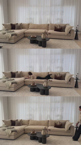Reeves Ottoman - Exclusive Cobblestone