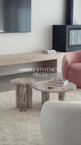 Marco Marble Side Table - Taupe