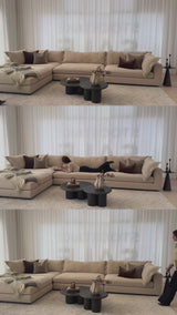 Reeves 6 Seater with Ottoman - Exclusive Cobblestone