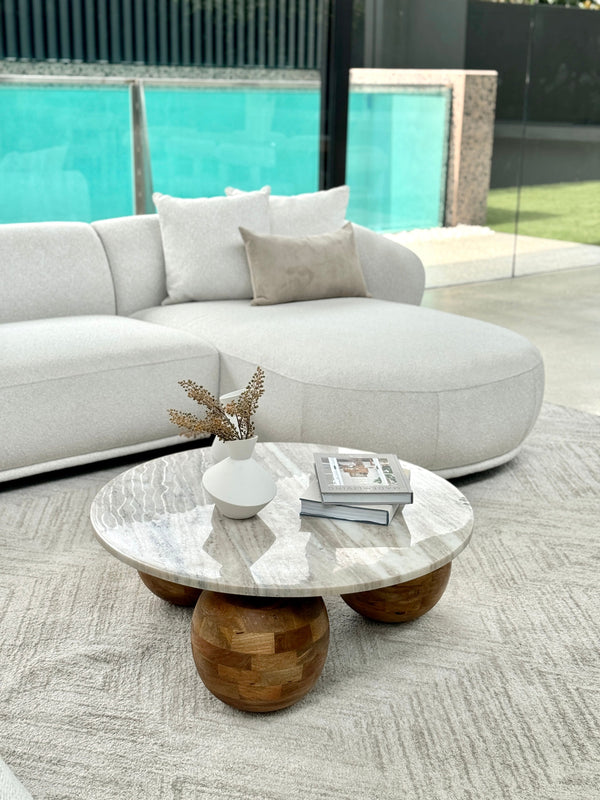 Sfera Marble Wood Coffee Table