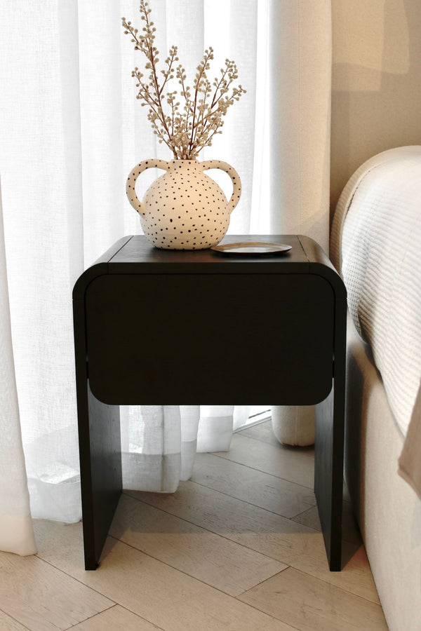 Oslo Bedroom Side Table - Black