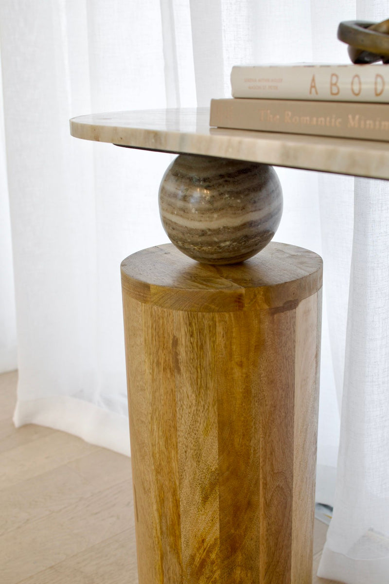 Sfera Marble/Wood Console