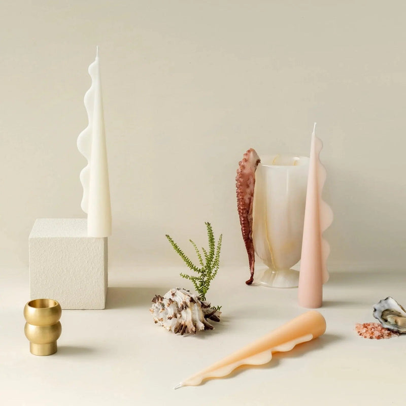 Seaweed Pillar Candle - White