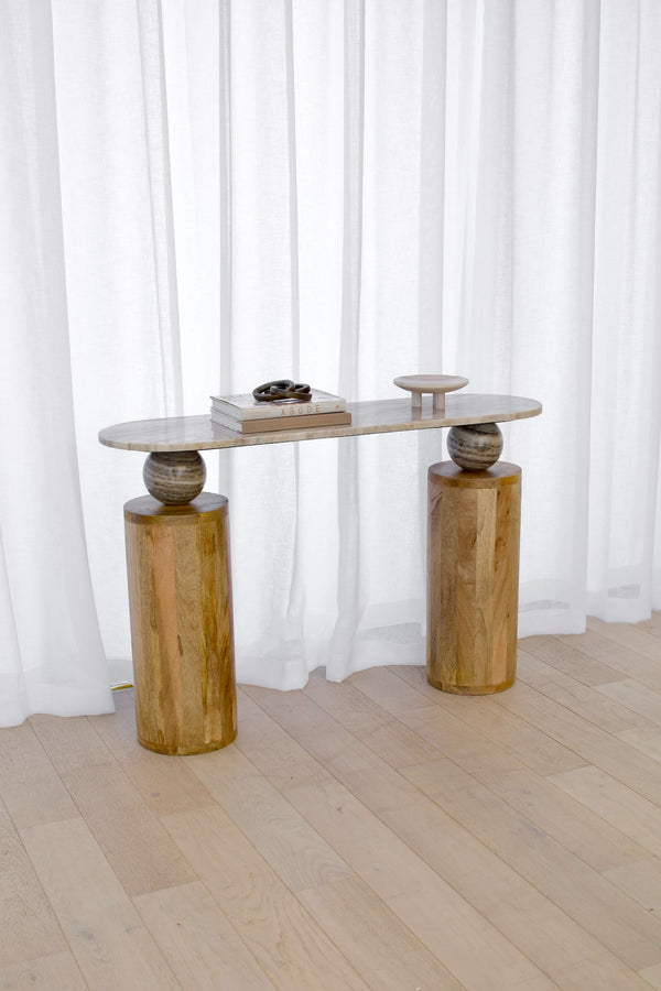 Sfera Marble/Wood Console