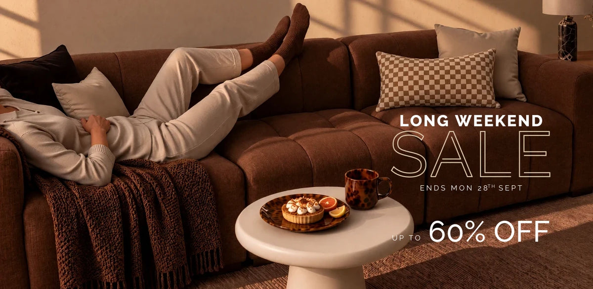 Long Weekend Sale, ends Monday 28th September, up to 60% off at The Furniture Gallery