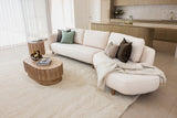 Dhalia 3 Seater with Curved Chaise - Pearl