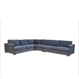 Monaco Corner Lounge - (additional armless) 6 Extra Wide Seats  - Denim