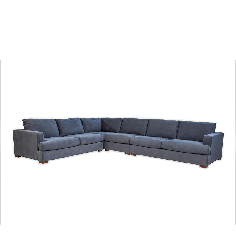 Monaco Corner Lounge - (additional armless) 6 Extra Wide Seats  - Denim