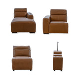 Zayn 3 Seater Electric Recliner with Chaise & Console - Biscoff