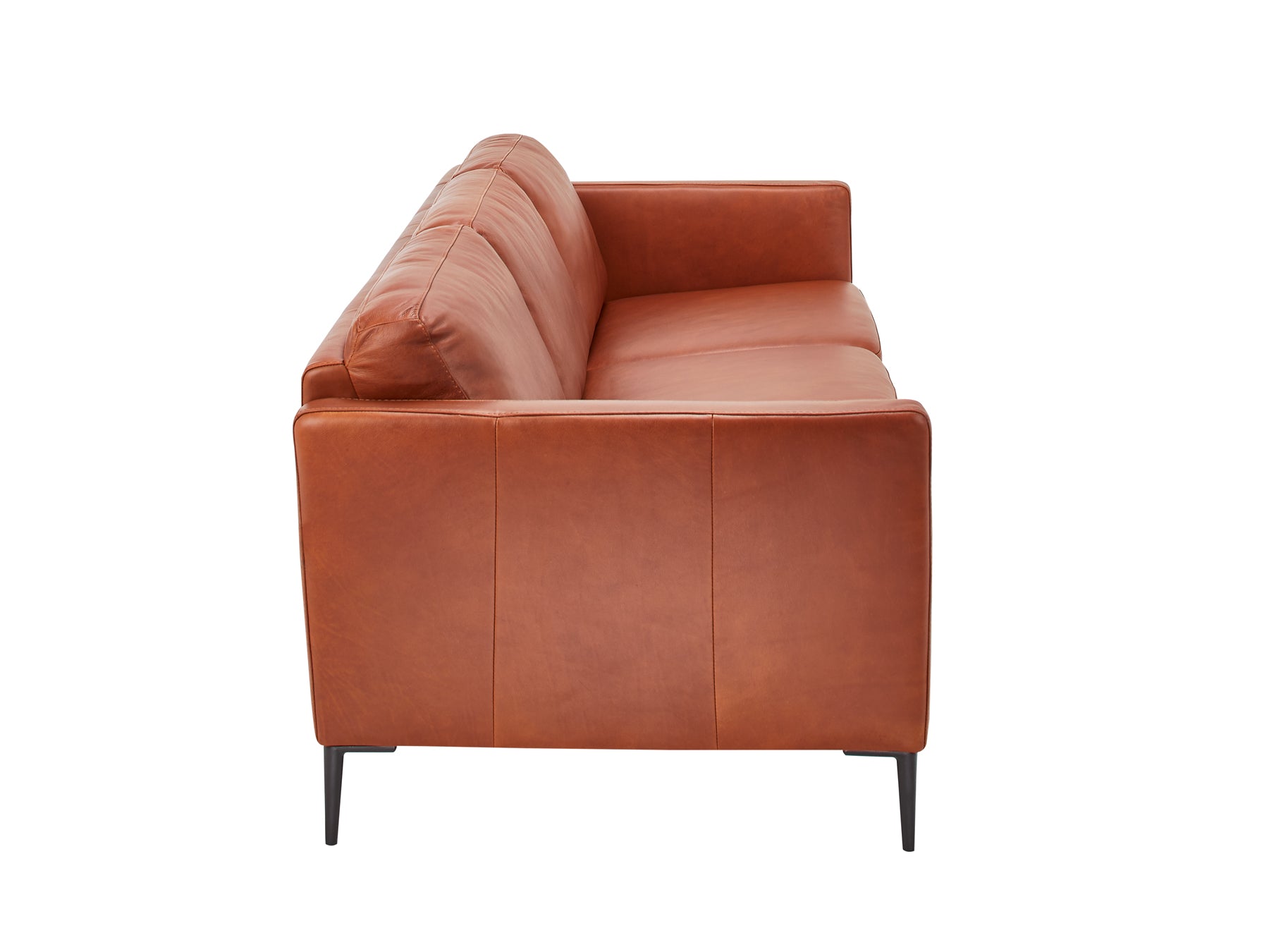 Buy Oslo 3 Seater Cognac Leather Modular Chaise Lounge in Perth