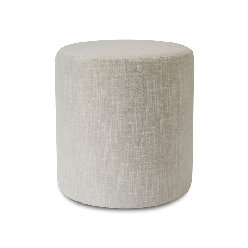 Wesley Linen Ottoman - Oat